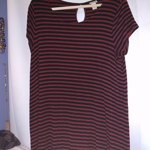 red & black striped dress